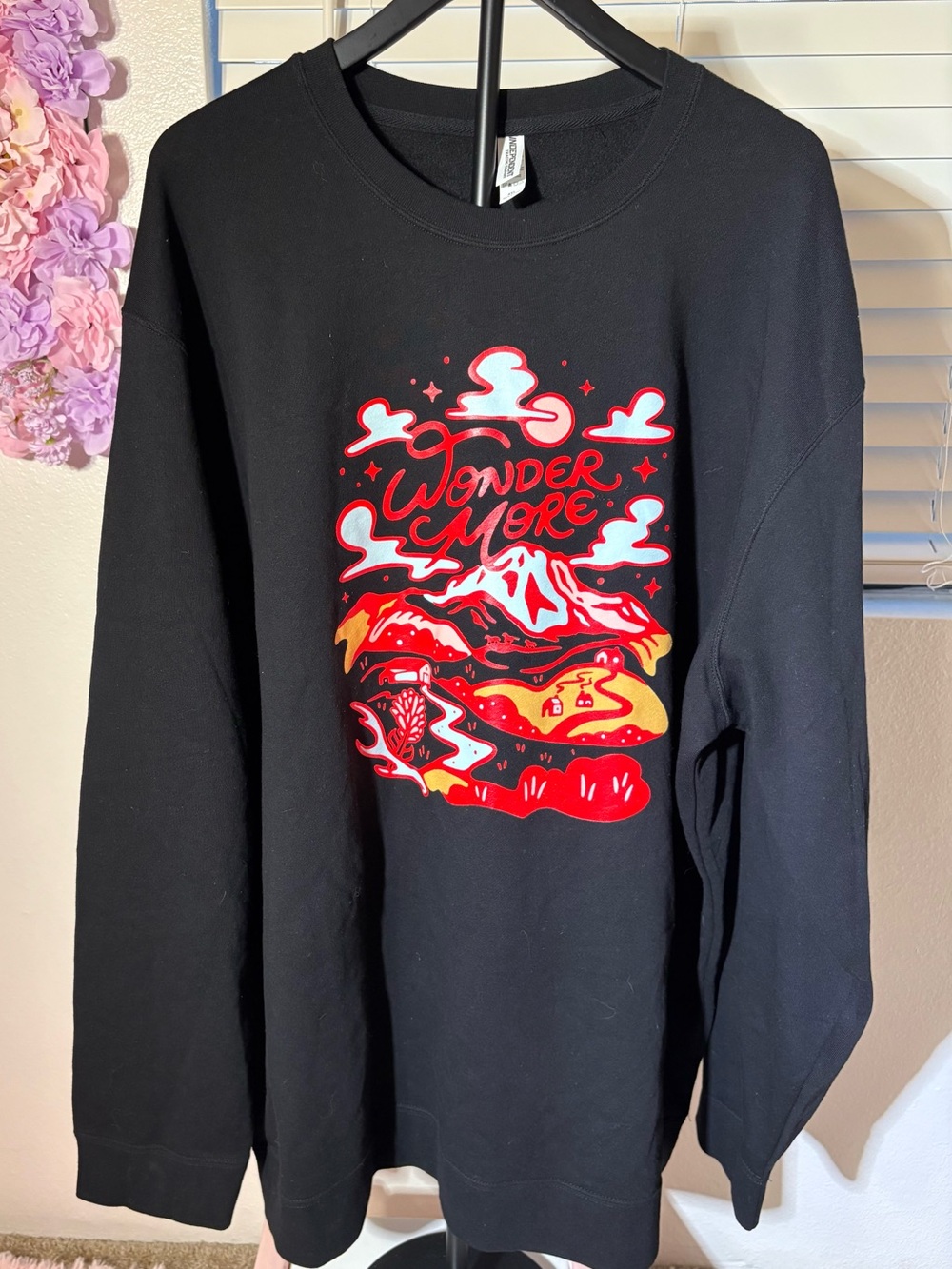 Independent Trading Co Wonder More Black Graphic Sweatshirt 4XL Oversized Men’s